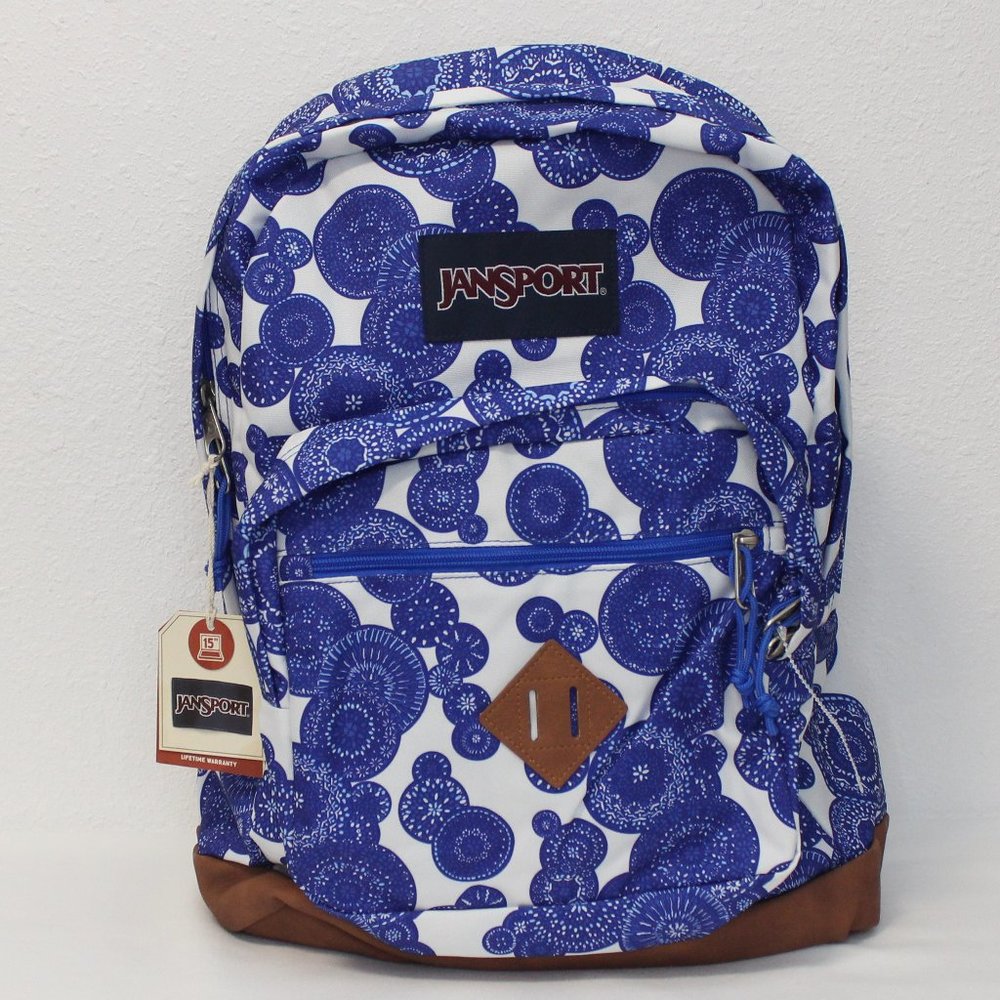 Jansport City View Blue Lace Bubble Design Backpack